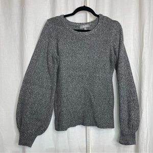 Marled Puffy Sleeve Sweater